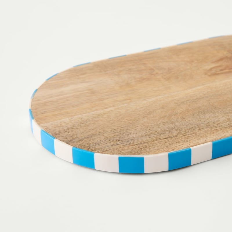 Umbria Blue & White Timber Serving Board