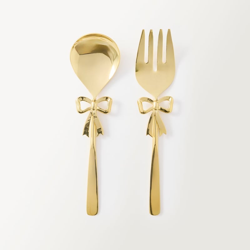Bow Gold Salad Servers Set of 2