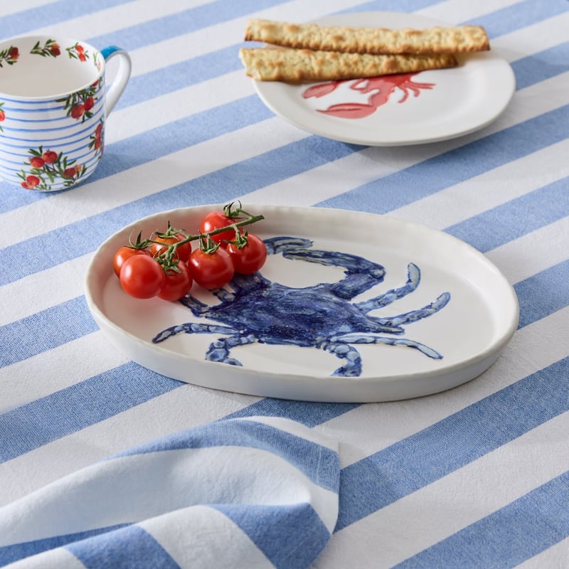 Marine Life Crab Oval Platter