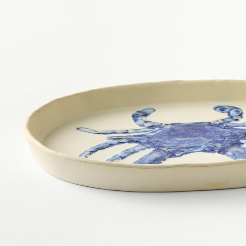 Marine Life Crab Oval Platter