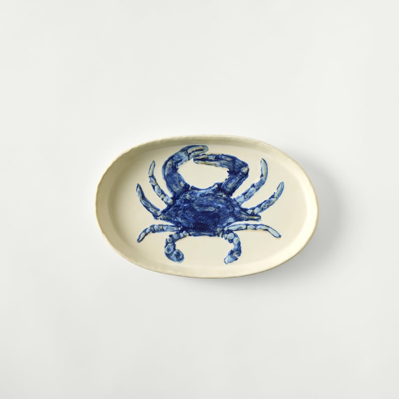 Marine Life Crab Oval Platter