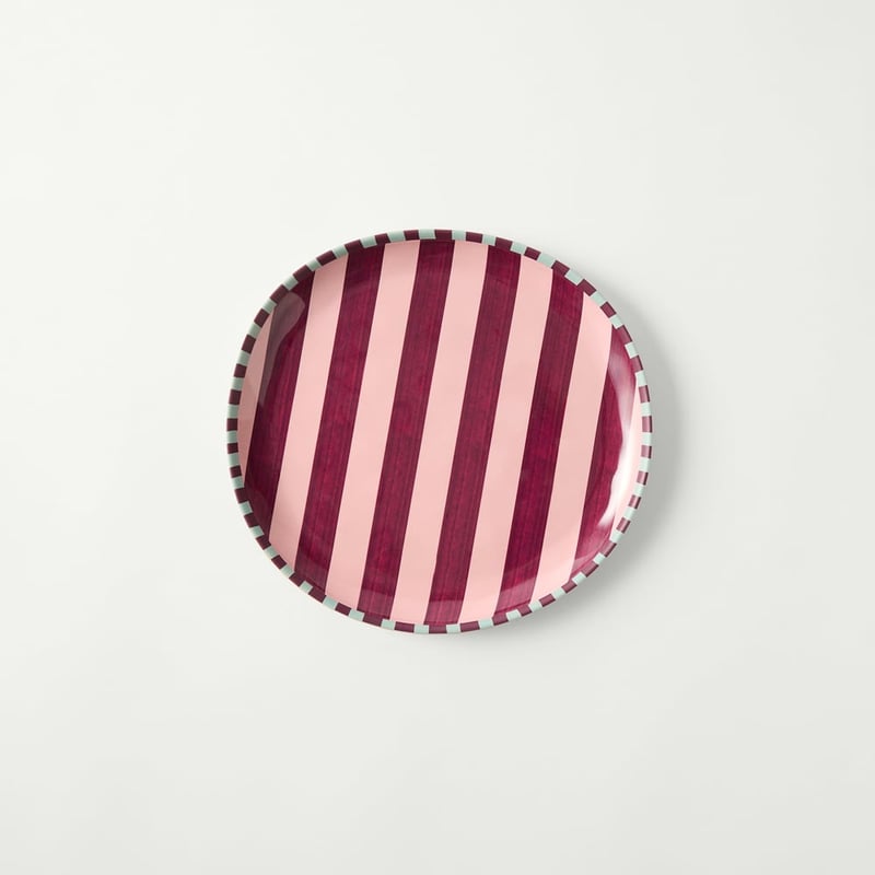 Camille Melamine Stripe Dinner Plate