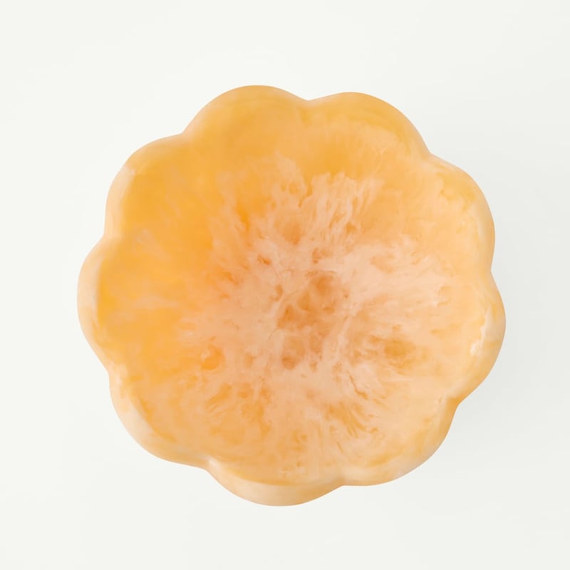 Calypso Resin Matte Peach Scalloped Bowl