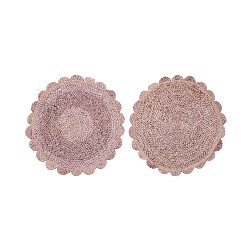 Siena Dusty Pink Scalloped Jute Placemat Pack of 2