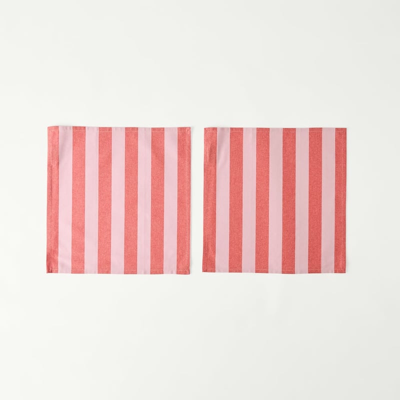Ava Red & Pink Stripe Napkins Pack of 2