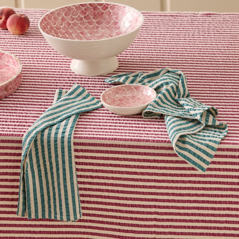 Seersucker Teal Stripe Napkins Pack of 2