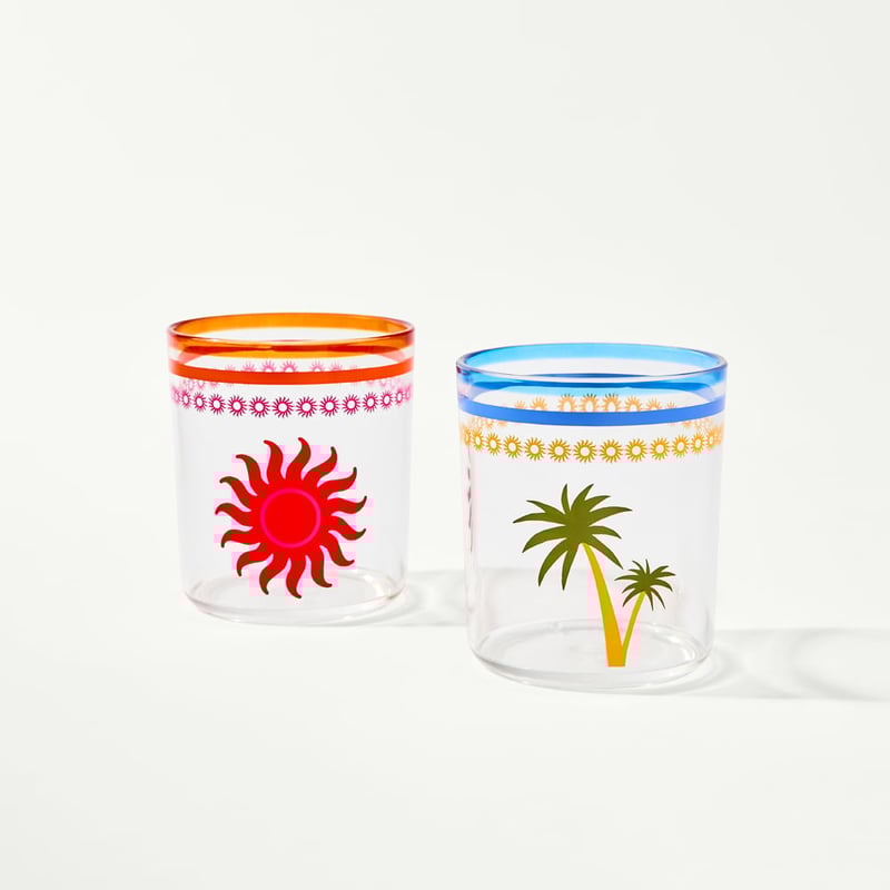 Sunlit Sanctuary Sun & Palm Tumblers Pack of 2 
