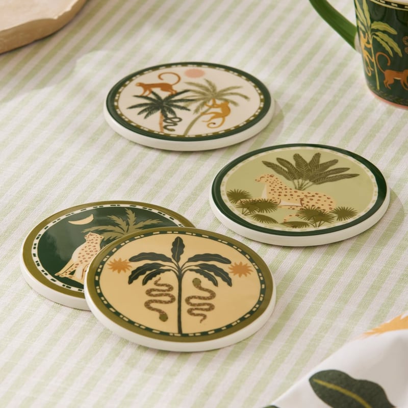 Natures Resort Palm Coasters Pack of 4