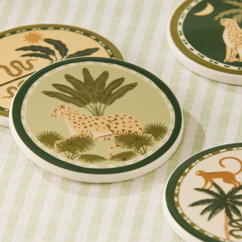 Natures Resort Palm Coasters Pack of 4