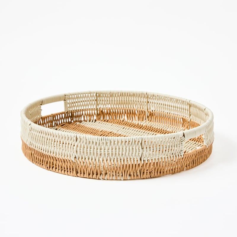 Nalu Woven Natural & White Tray