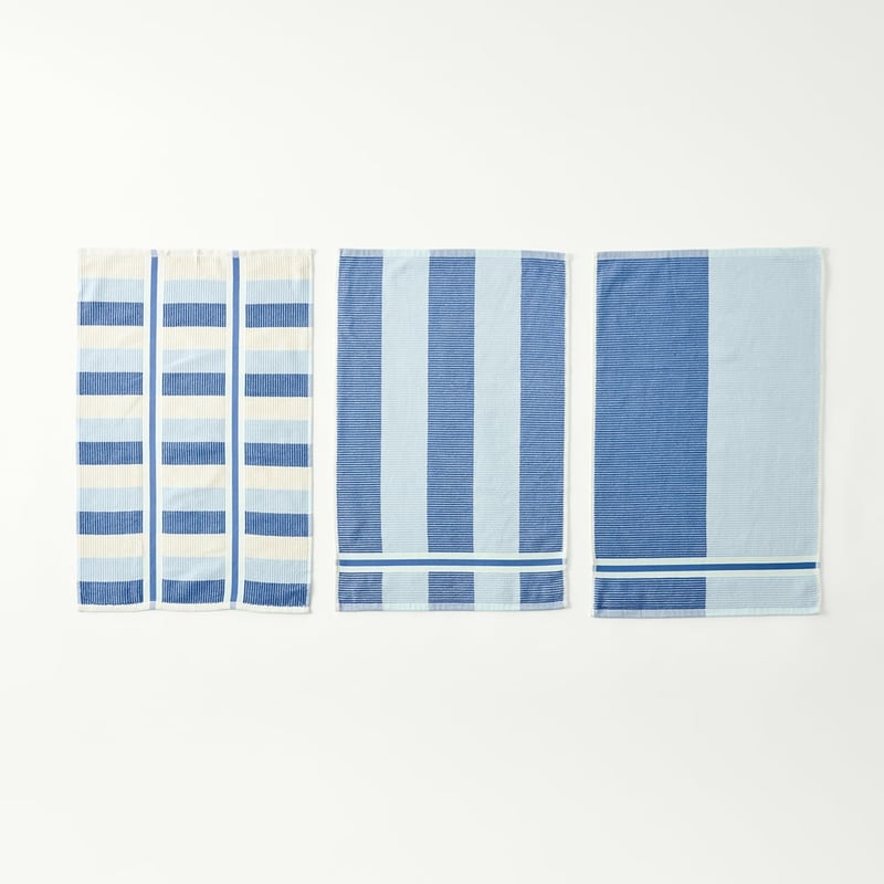 Australian Cotton Ocean Stripe Tea Towel Pack of 3