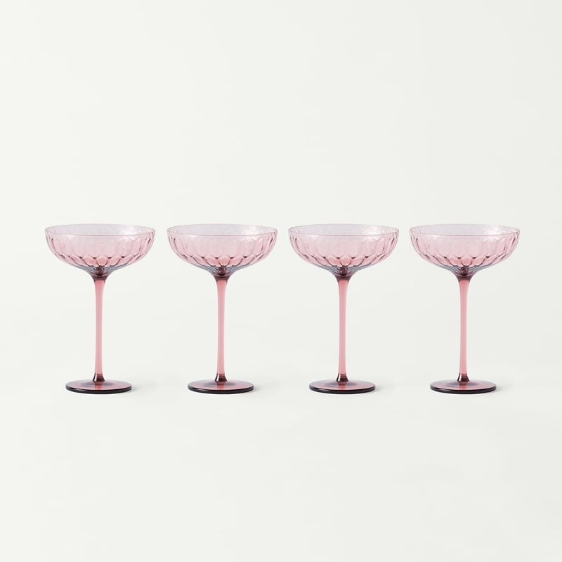Soho Rose Pink Cocktail Glass Pack of 4