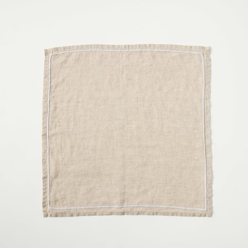 Mayfair Natural & White Trim Napkins Pack of 4