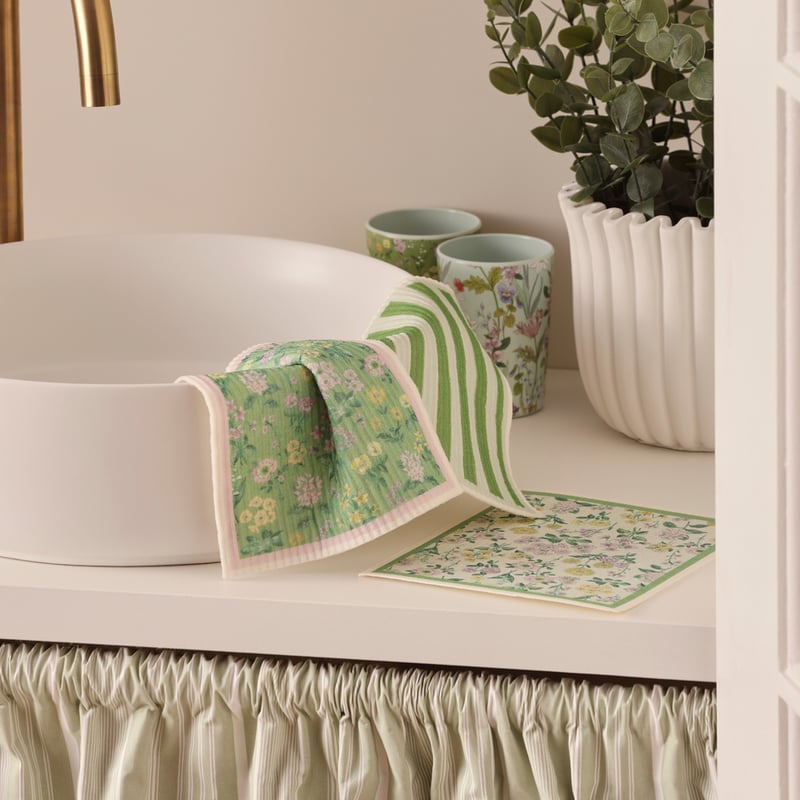 Printed Garden House Dishcloth Pack of 3