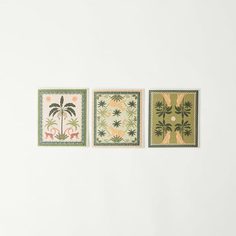 Printed Natures Resort Dishcloth Pack of 3