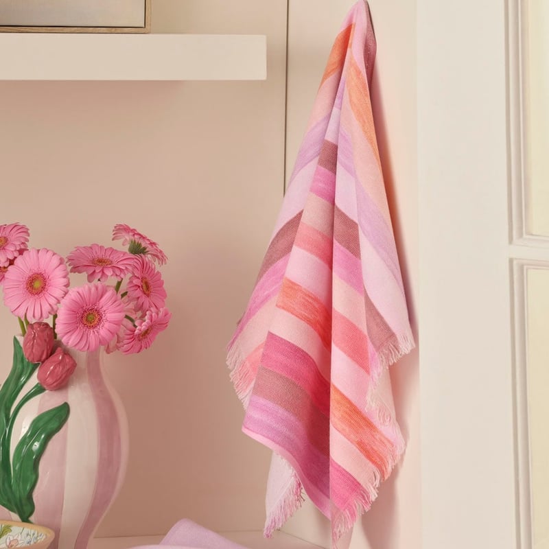 Jade Fisher Tall Poppies Pink Tea Towel Pack of 2