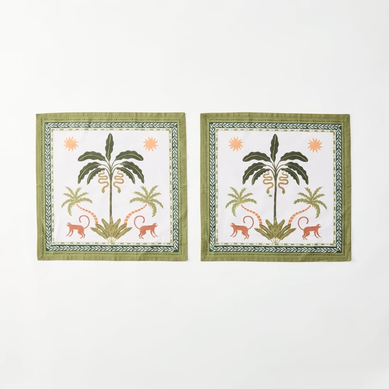 Natures Resort Green Napkins Pack of 2