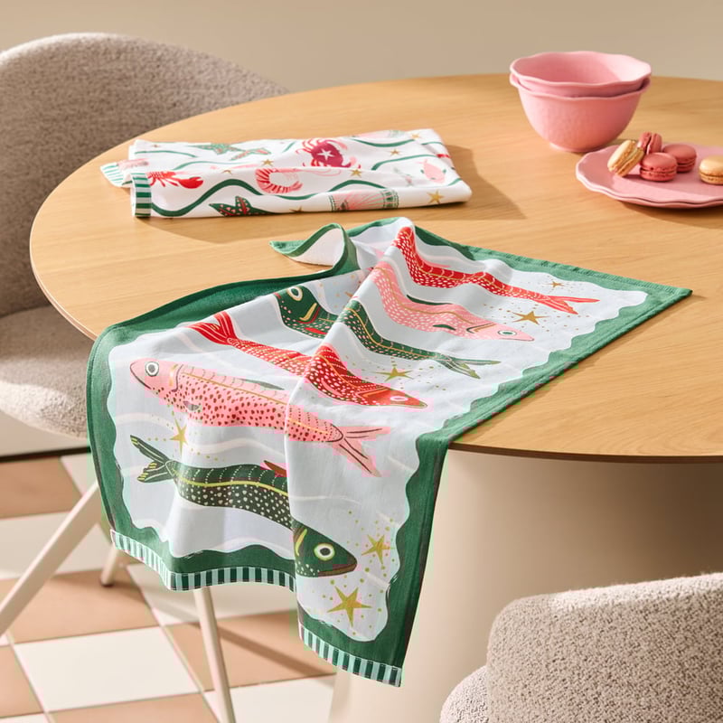 La Mer Fish Tea Towel Pack of 2