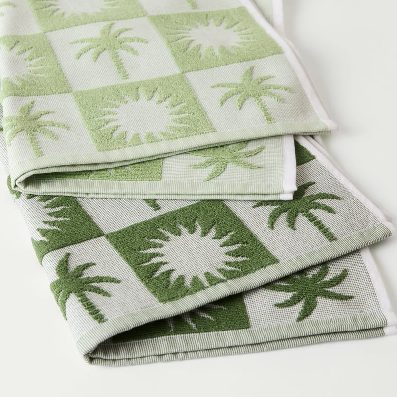 Sun Green Tea Towel Pack of 2