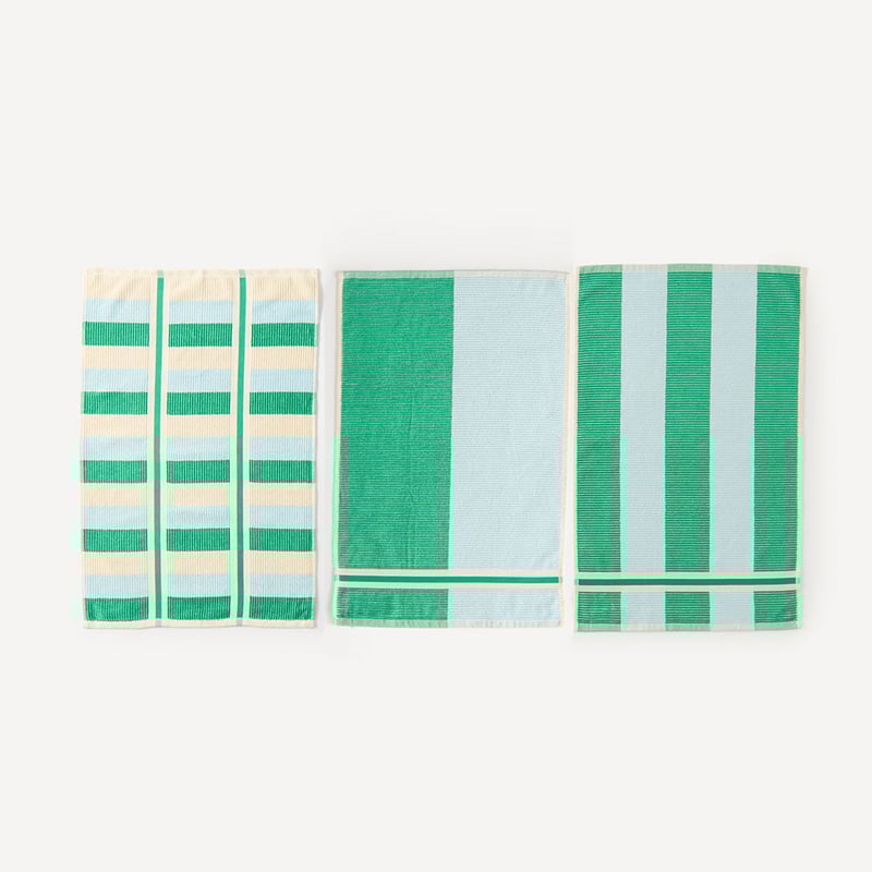 Australian Cotton Apple Stripe Tea Towel Pack of 3