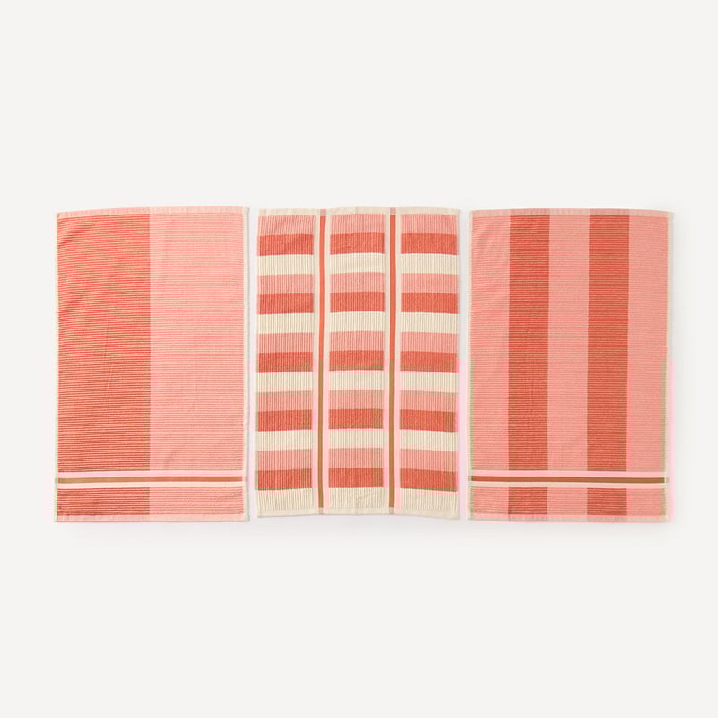 Australian Cotton Ginger Stripe Tea Towel Pack of 3