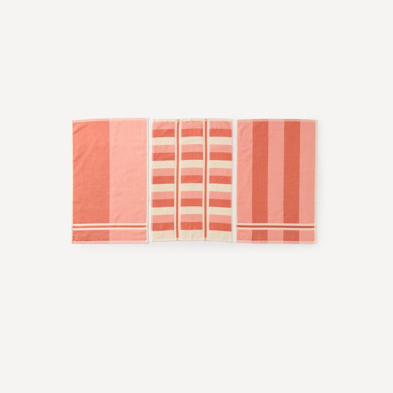 Australian Cotton Ginger Stripe Tea Towel Pack of 3