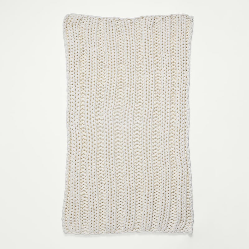 Newport White Chunky Knit Throw