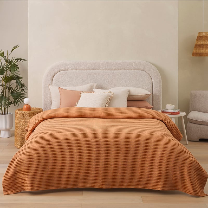 European Turkish Cotton Camel Waffle Blanket