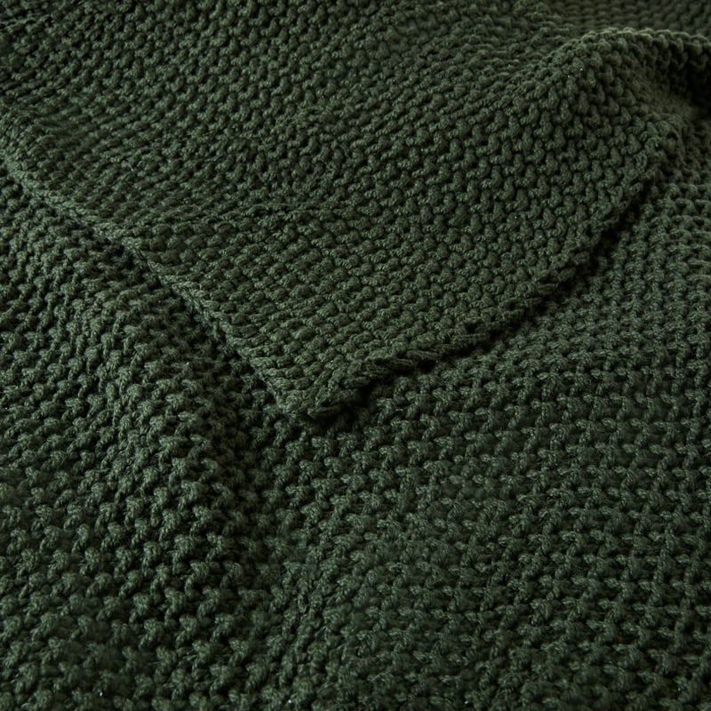 Hallstatt Spinach Chunky Knit Throw