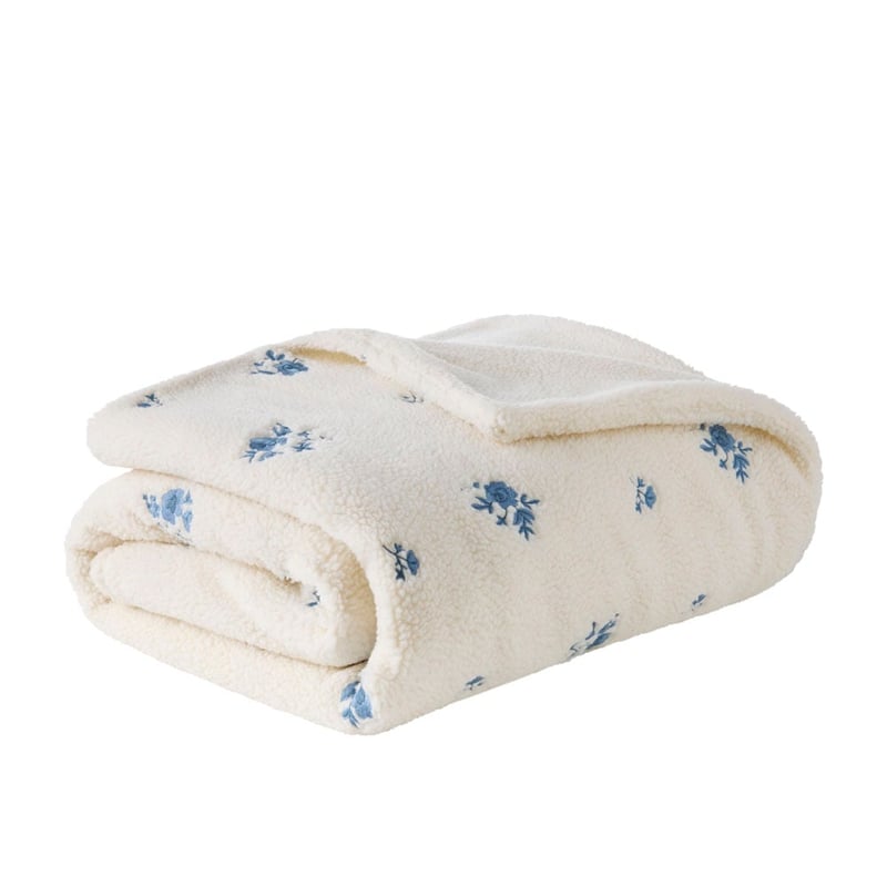 Dreamer Blue Posy Sherpa Blanket