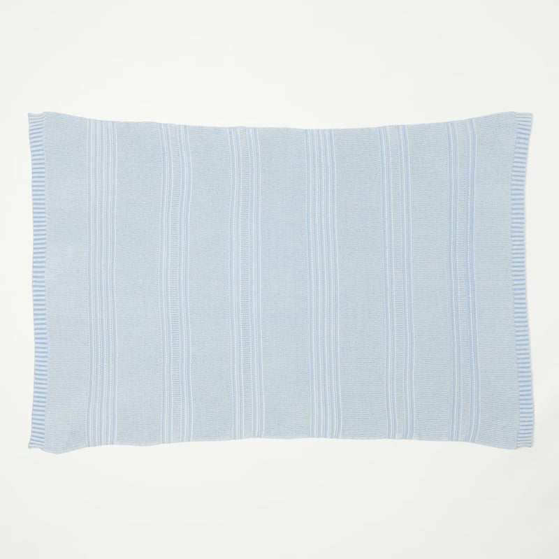 Buxton Chambray Blue Knit Throw