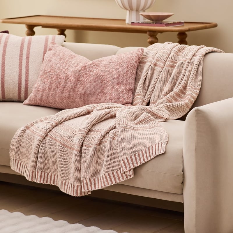 Buxton Rose Dust Knit Throw