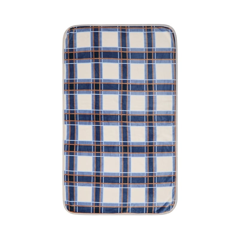 Heritage Glamour Blue Sherpa Throw	