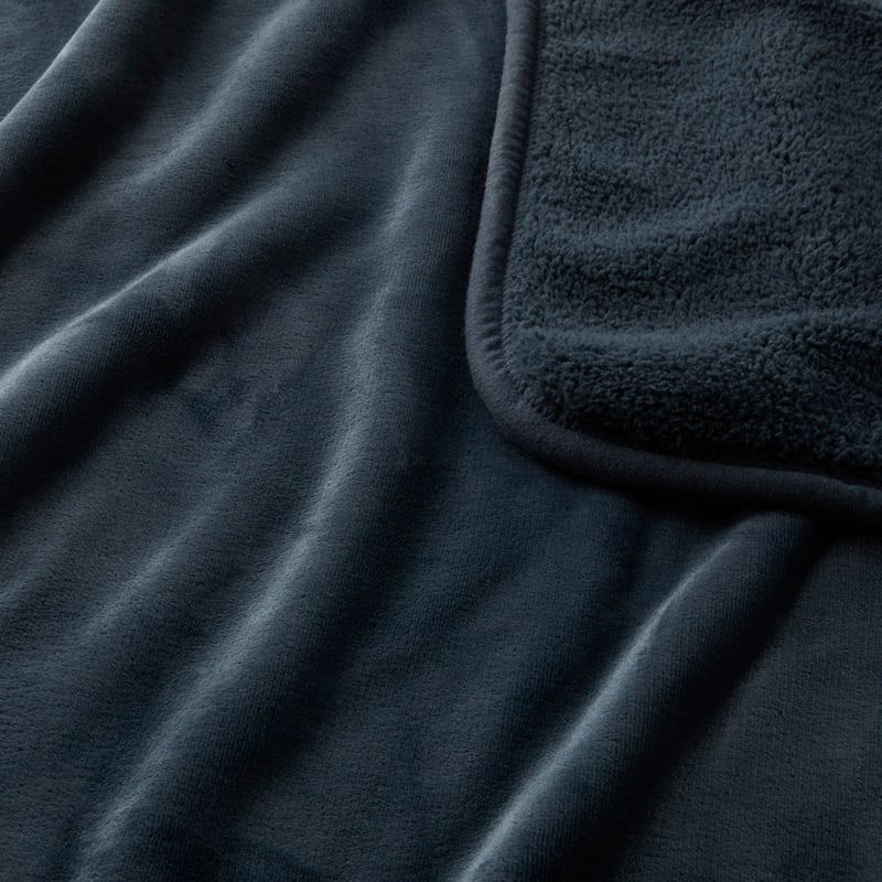Navy Sherpa Throw