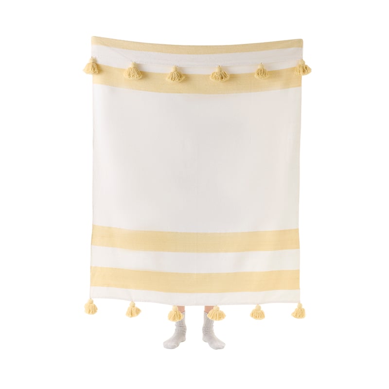 Garden House Pastel Yellow Stripe Throw