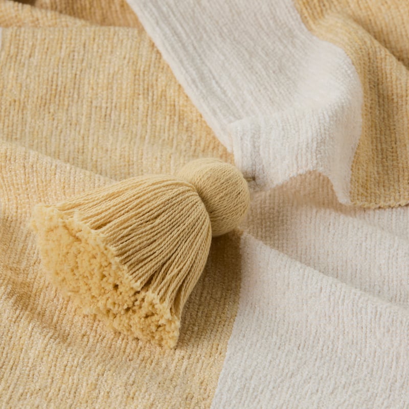 Garden House Pastel Yellow Stripe Throw