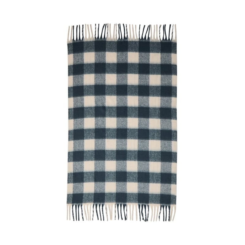 Michigan Navy Check Throw