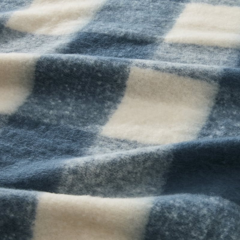 Michigan Navy Check Throw