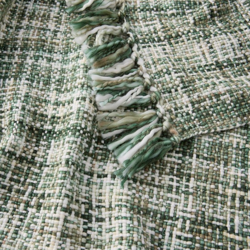 Burleigh Green Boucle Throw