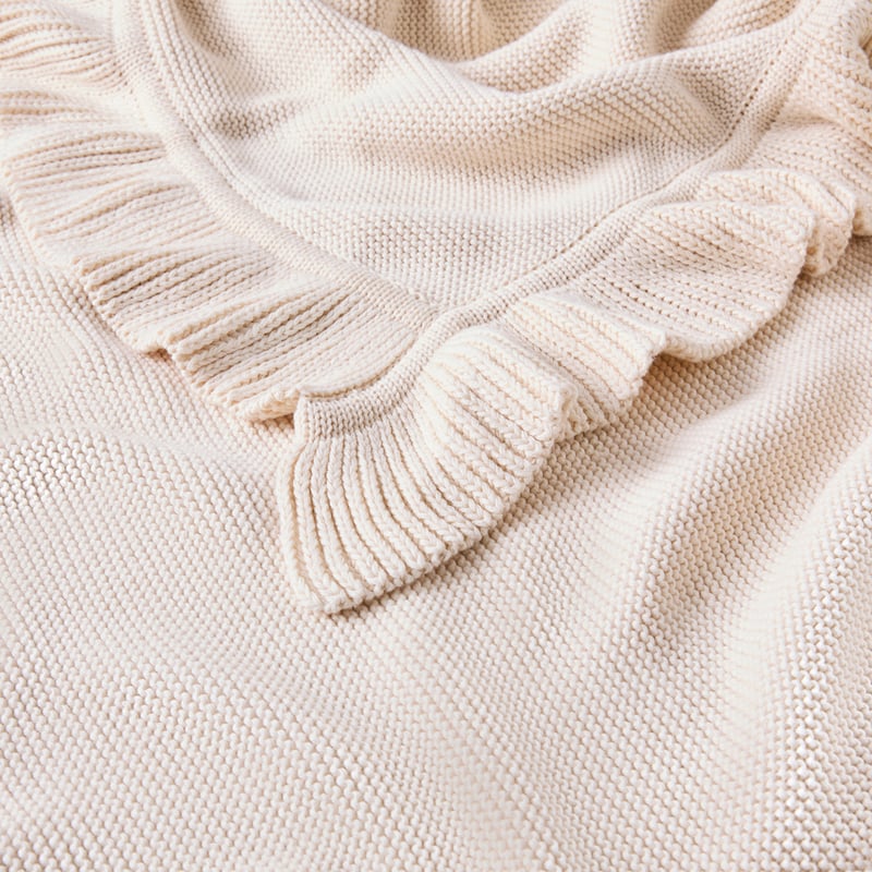 Evelyn Knit Natural Throw