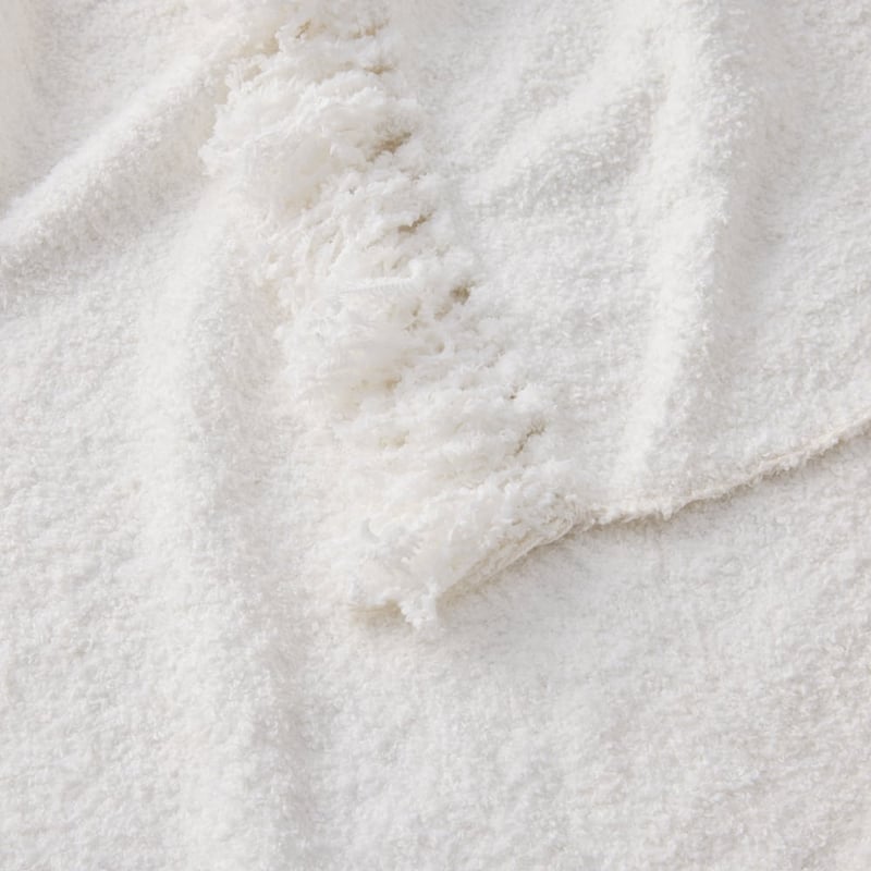 Loki White Boucle Throw