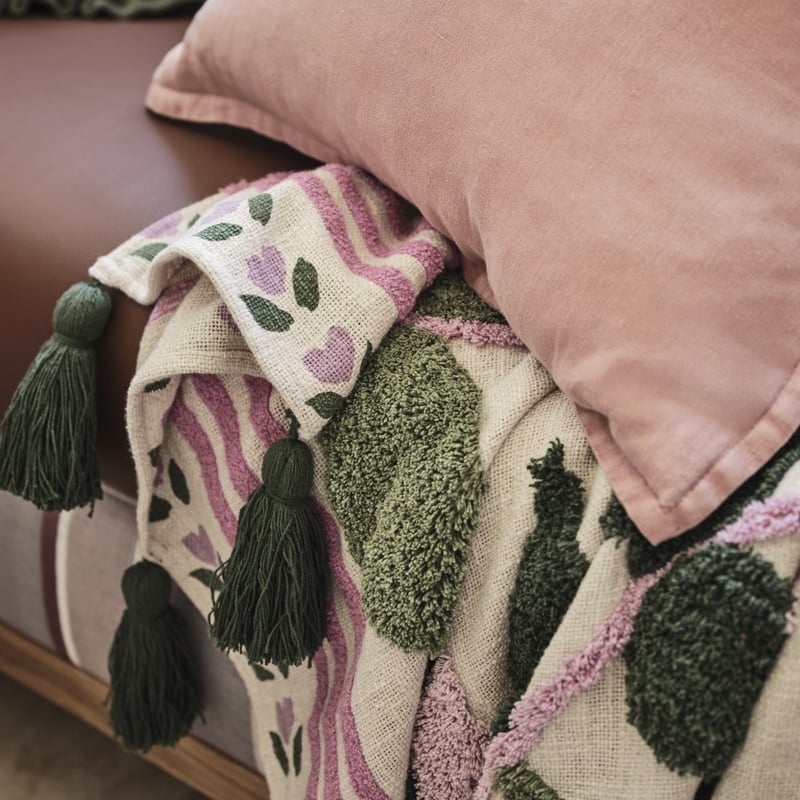 Greta Tufted Pink Throw