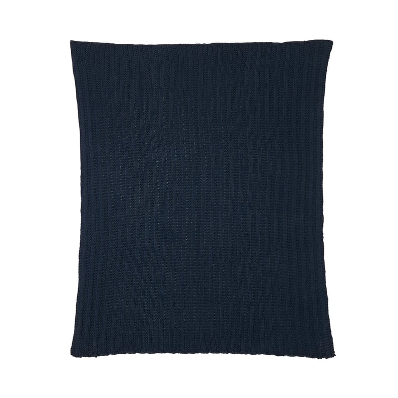 Riley Navy Knit Throw