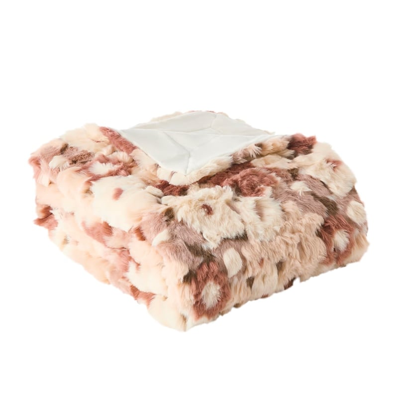 Grace Pink Floral Fur Blanket
