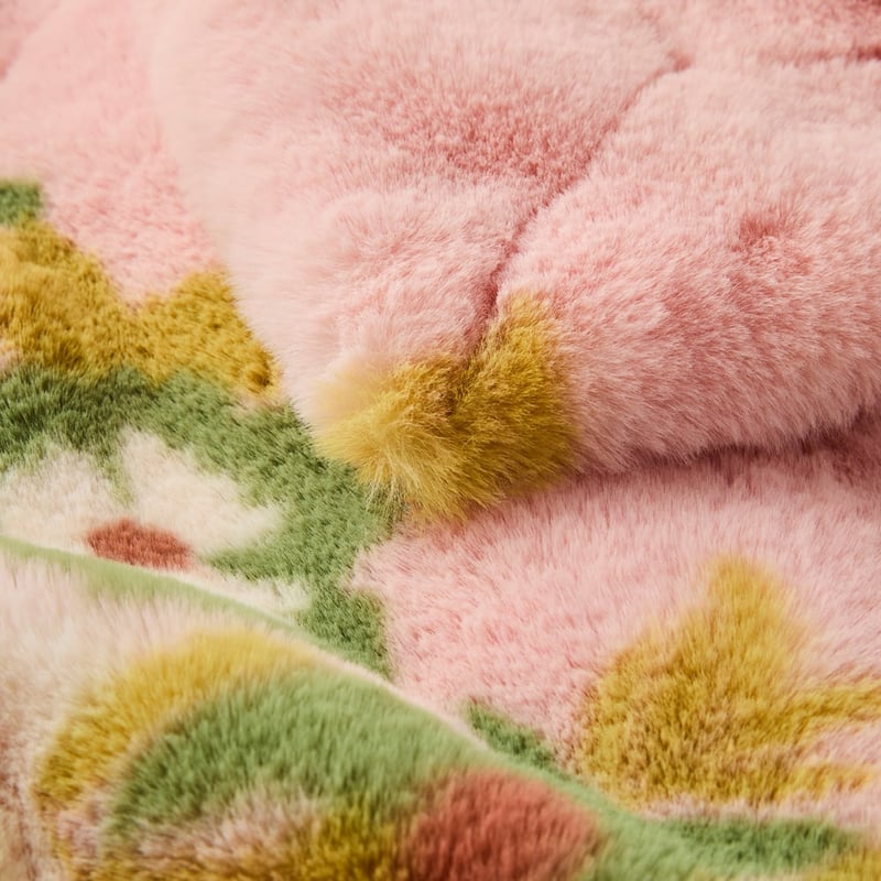 April Pink Fur Throw