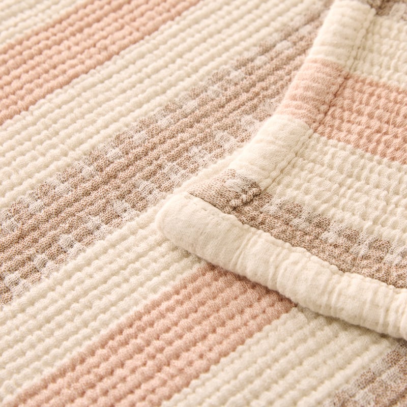 European Collection Warm Stripe Muslin Blanket