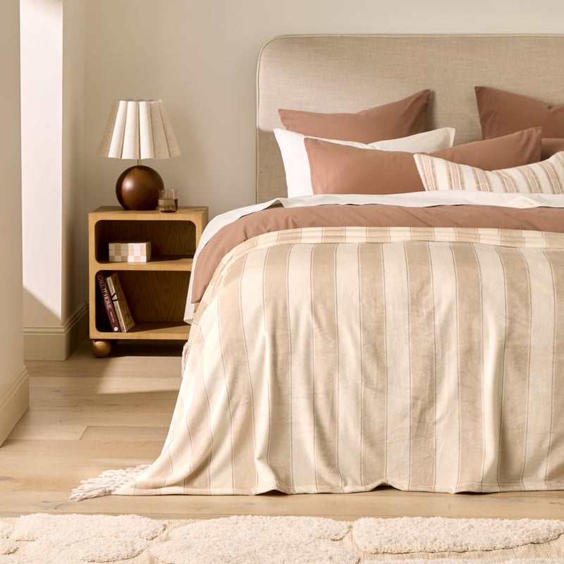 Supersoft Natural Stripe Blanket