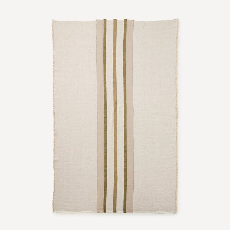 Indra Olive Linen Throw