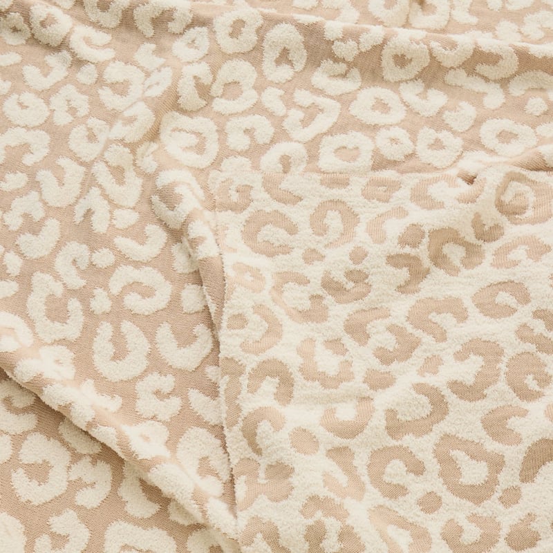 Leopard Natural Knitted Throw