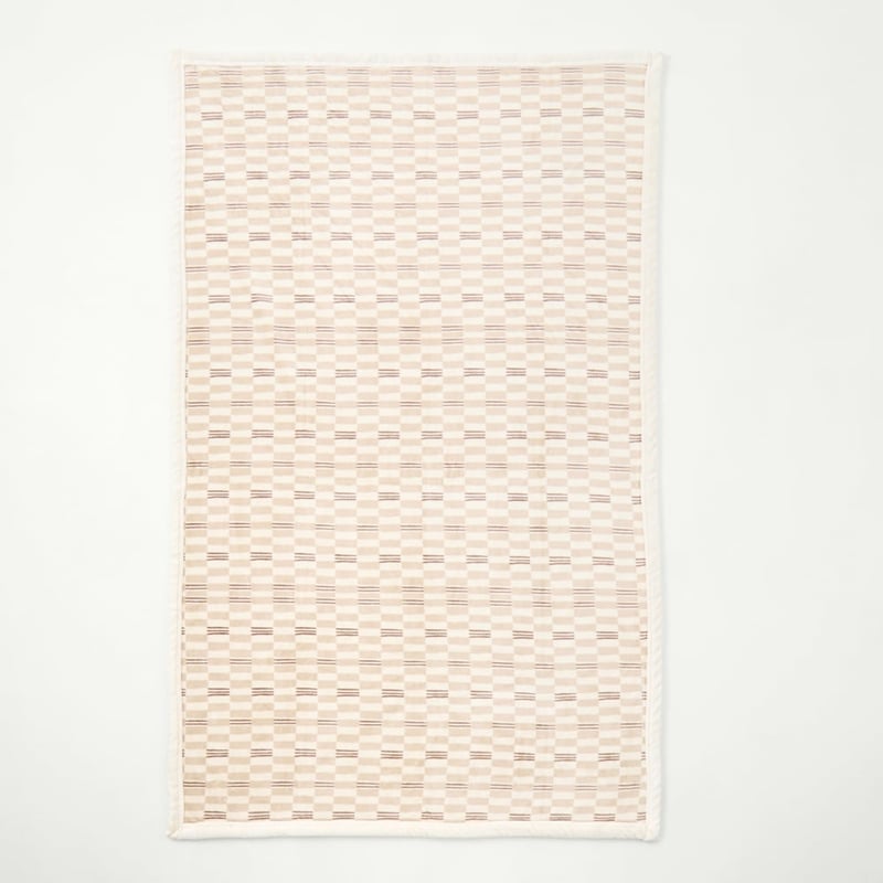 Natural Tile Sherpa Throw